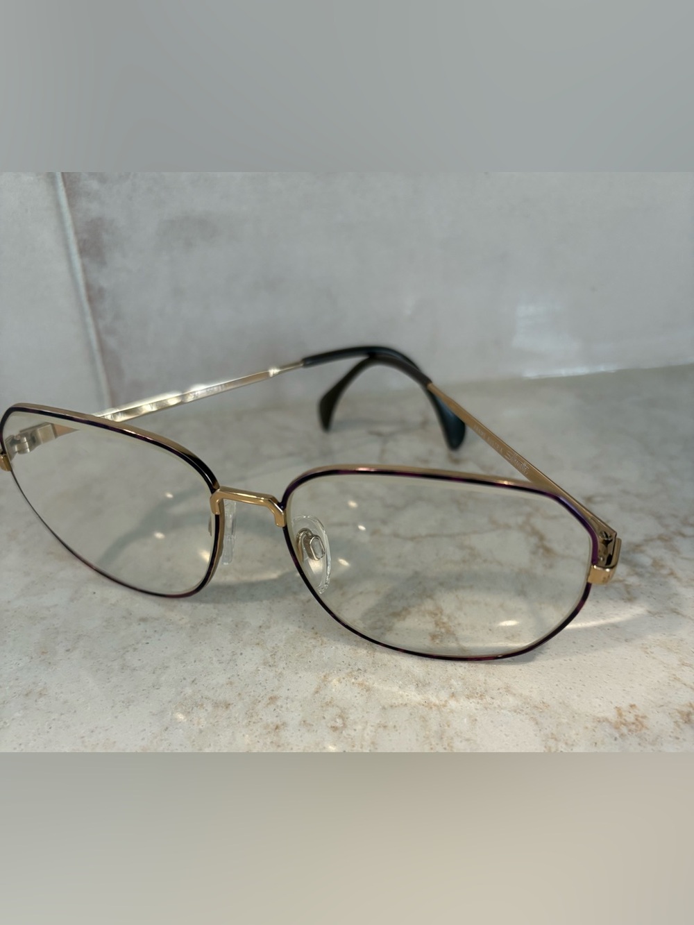 Silhouette M 6195 Purple & Gold Glasses Frames — Austria 55[]14 135 Vintage 80’s